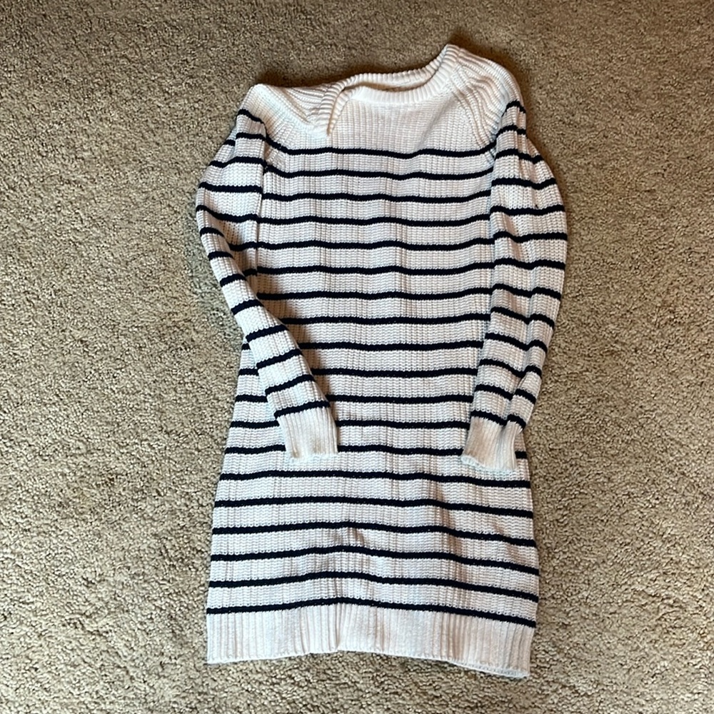 Navy and White Sweater dress